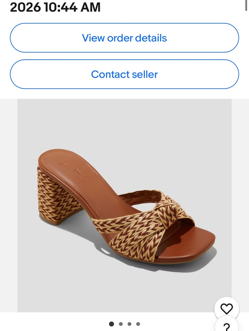 Target Tan Braided Knot-Front Block Heel Mule